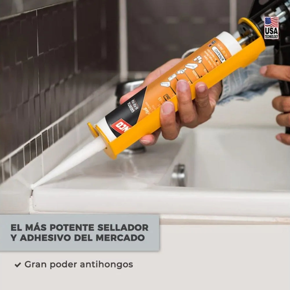 SELLADOR ACRILICO SILICONSEAL PARA BAÑOS Y COCINAS BLANCO 10 OZ CC781-18 LANCO