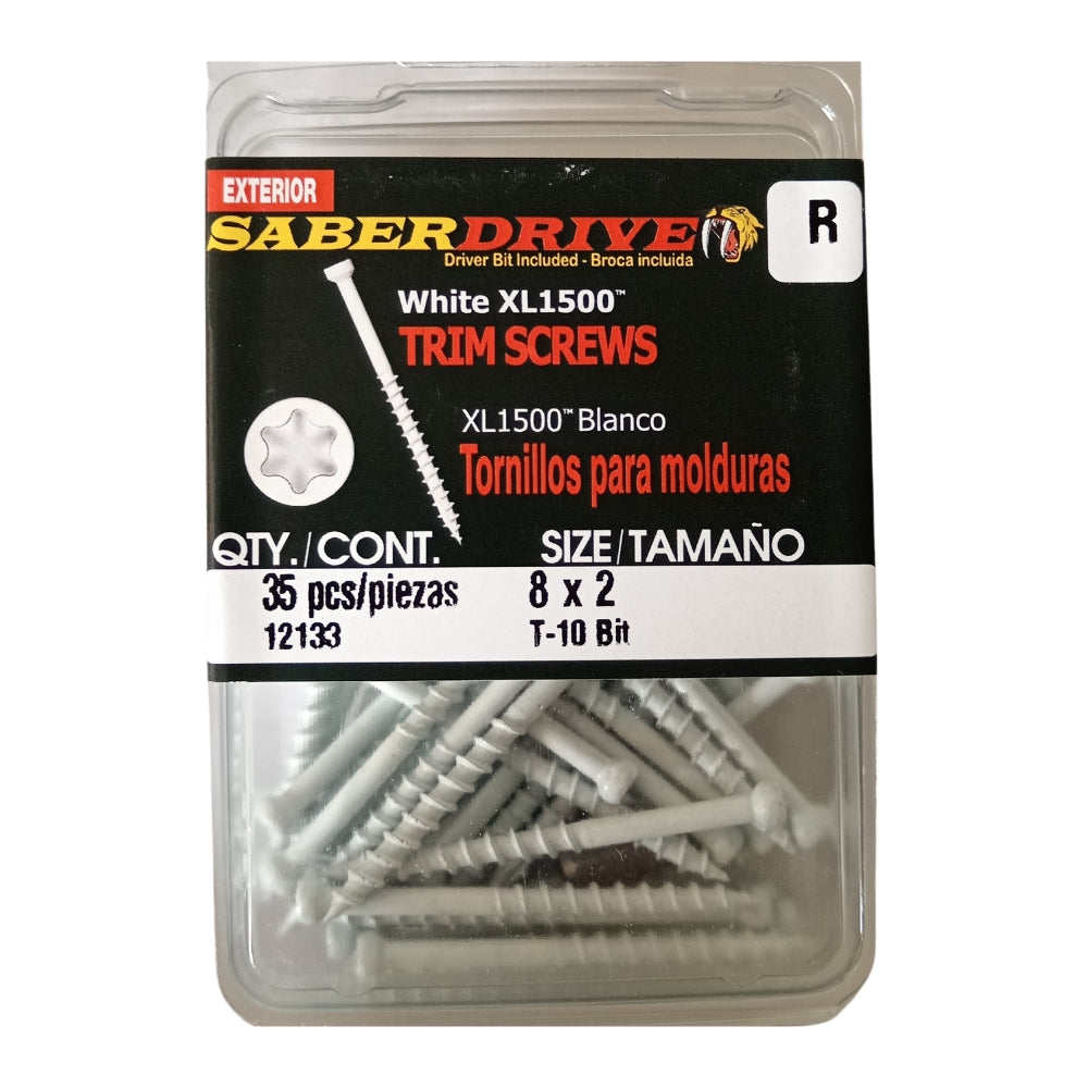 TORNILLO CABEZA RECORTADA BLANCO XL 1500 #8 x 2 PULGADAS