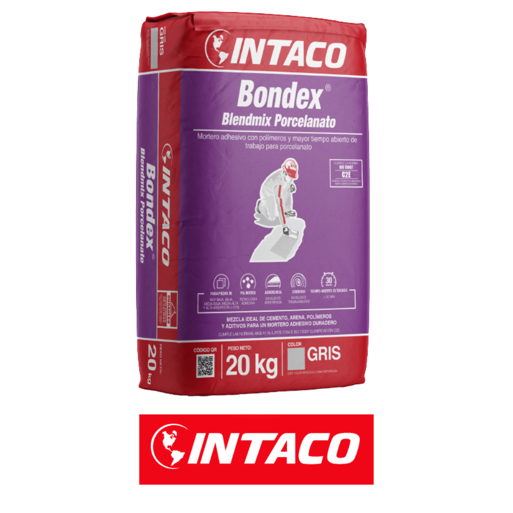 PEGAMENTO BONDEX BLENDMIX PORCELANTO 20KGS COLOR GRIS