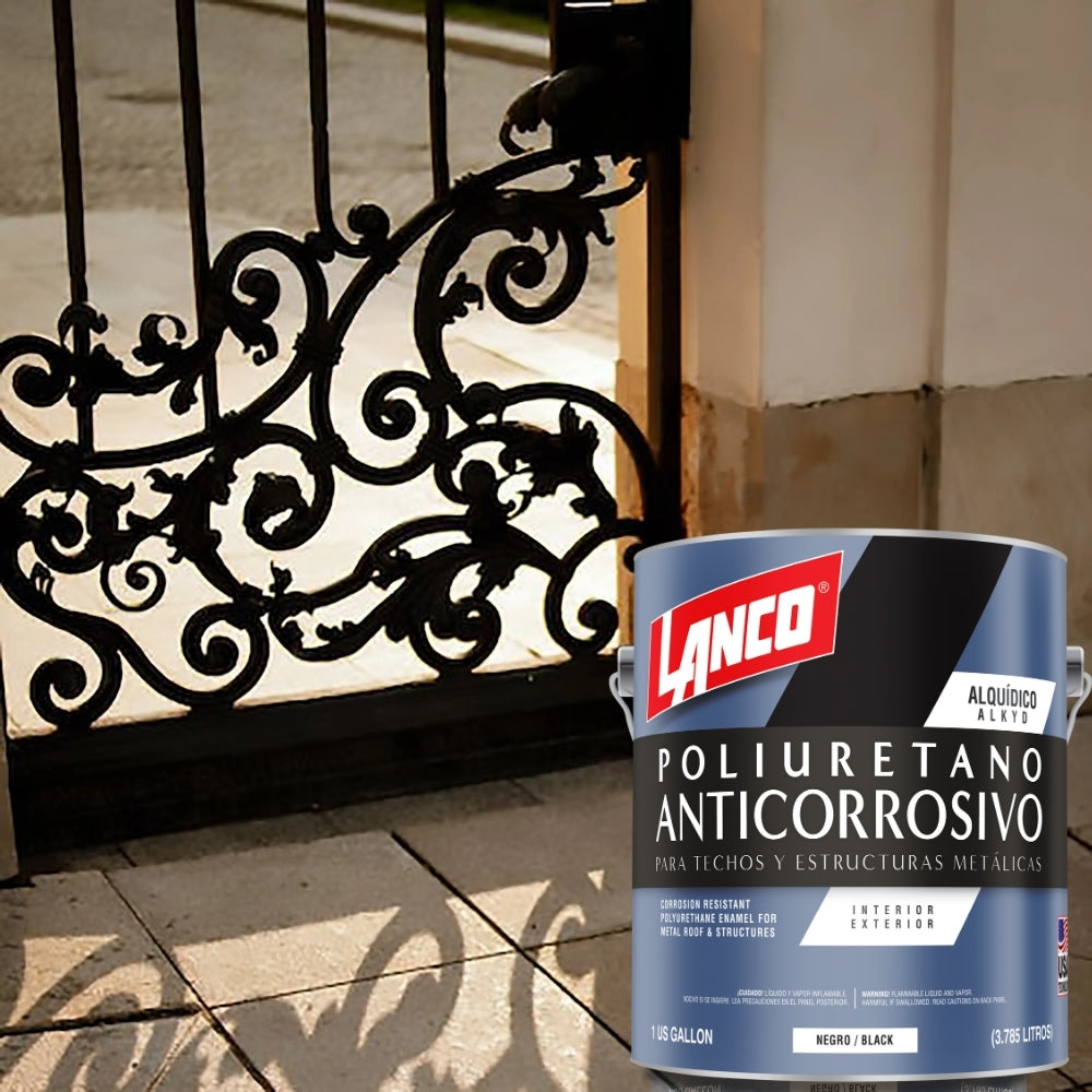 PINTURA ANTICORROSIVO POLIURETANO NEGRO GALON MM92-4 LANCO