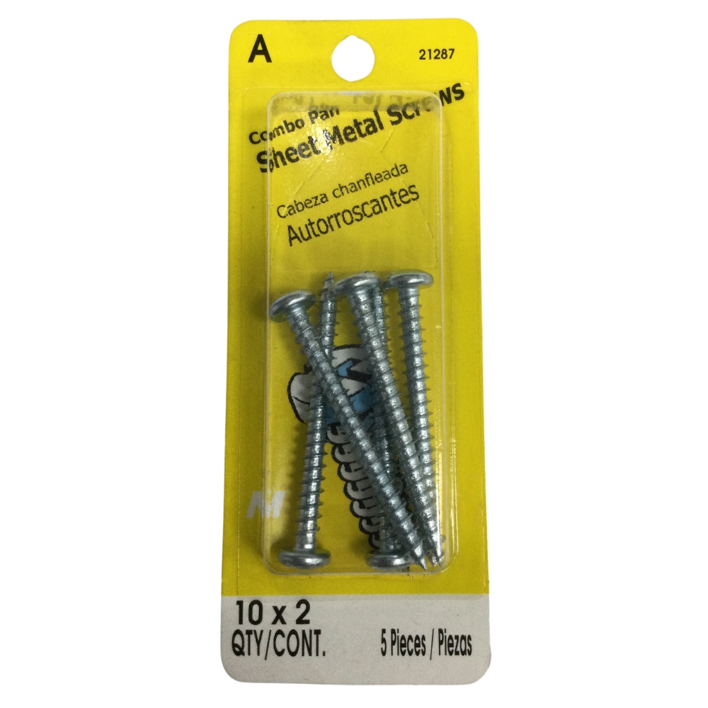 TORNILLO PARA LAMINA COMBO PAN HEAD ZINCADO #10 x 2 PULGADAS