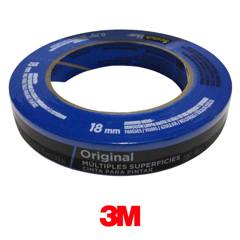 CINTA MASKING TAPE AZUL PARA PINTAR 3M SCOTCH BLUE 3/4 PULGADAS