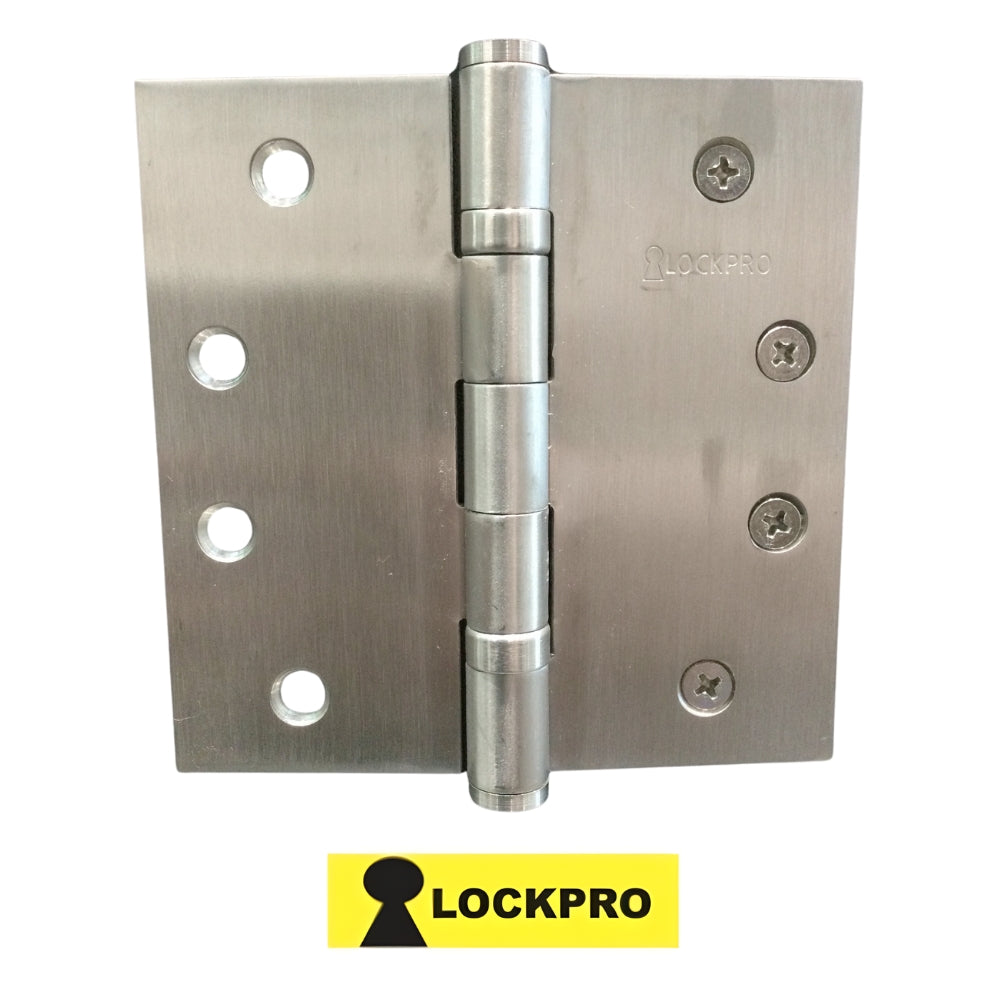 BISAGRAS 4 PULGADAS X 4 PULGADAS ACERO INOXIDABLE CON BALINERAS 2.5 MM ESPESOR LOCKPRO PQT 2 UD