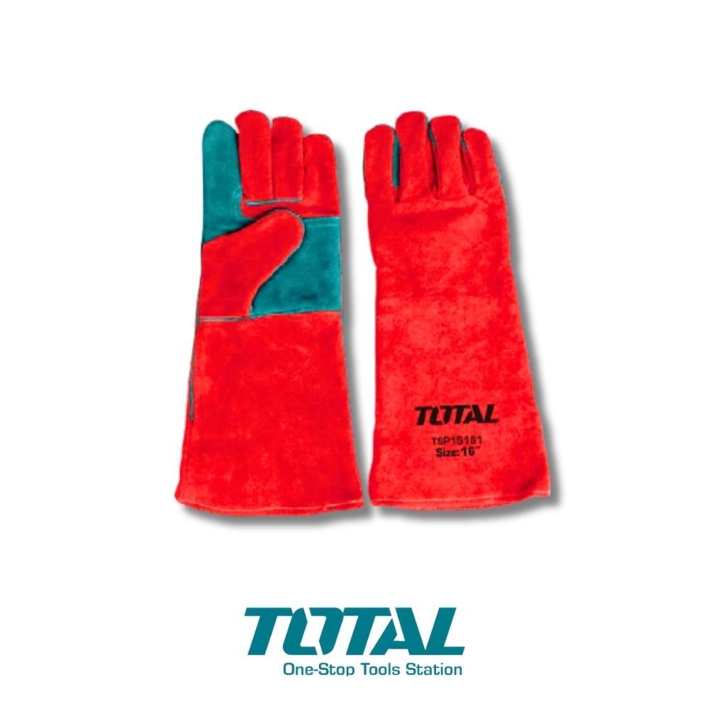 GUANTES DE SOLDADOR DE 16 PULGADAS CUERO DE VACA COCIDO CON KEVLAR TOTAL TSP15161