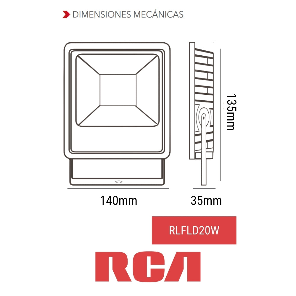 REFLECTOR LED COB LUZ DIA 20W 85-277V 2000LM RCA (RLFLD20W)