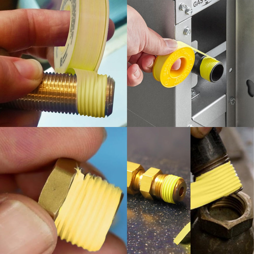 CINTA DE TEFLON AMARILLA PARA GAS 1/2 PULGADAS X 260 PULGADAS