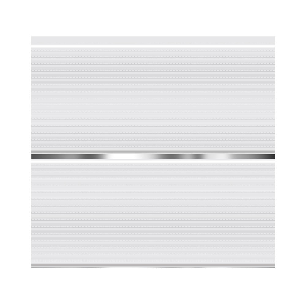 CIELO RASO DE PVC BLANCO PLATA U/V CON DIVISION 7mm X 20cm X 5.9m (1.18m2) SKYLINE
