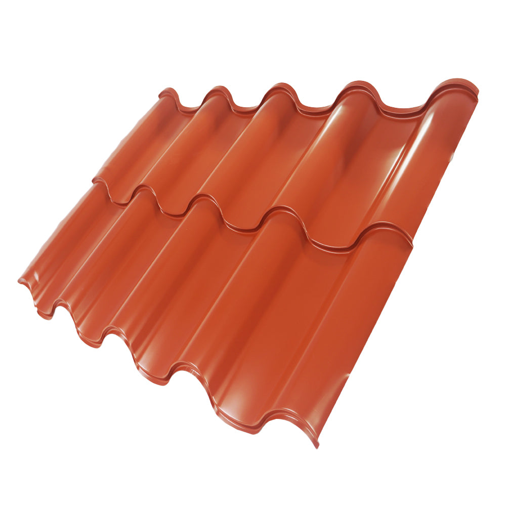 TEJA METALICA 6 GRADAS (7.5 PIES) TERRACOTA ESMALTADA TEJAGALA