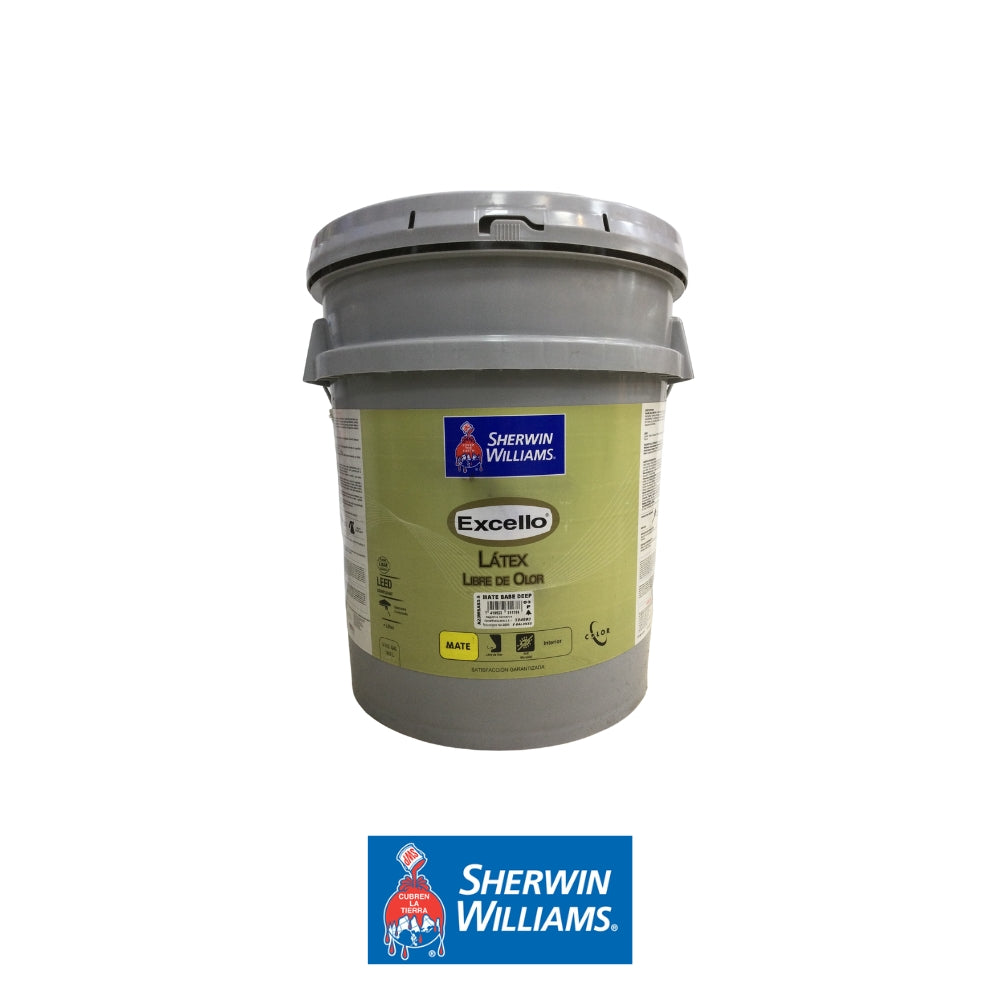 PINTURA LATEX LIBRE DE OLOR MATE BASE DEEP EXCELLO 5GL A23WSA53-5 SHERWIN WILLIAMS
