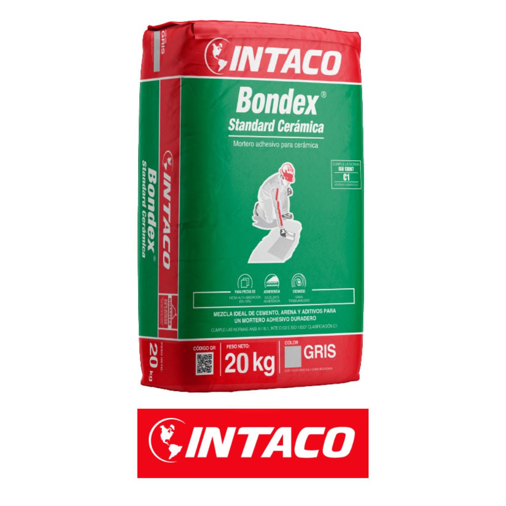 PEGAMENTO BONDEX STANDARD CERÁMICA 20KGS COLOR GRIS