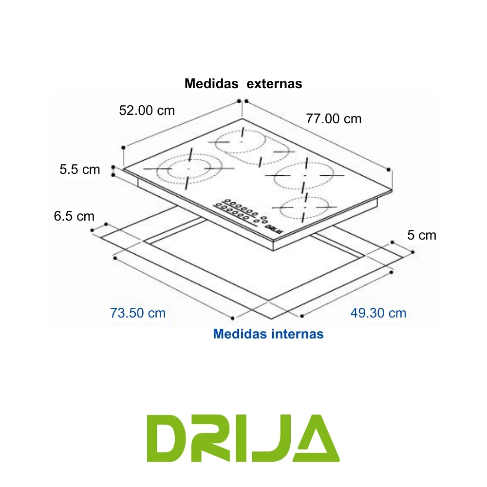ESTUFA DE VITRO-CERAMICA SENSOR DE CONTROL TACTIL. 4 QUEMADORES ELECTRICOS EGO (ALEMANIA 76 ELECTRICO)
