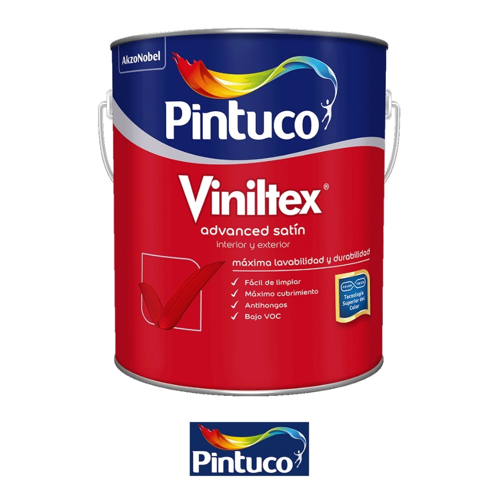 PINTURA VINILTEX LATEX SATIN BASE WHITE 1 GL (3.785L) 10299822 PINTUCO