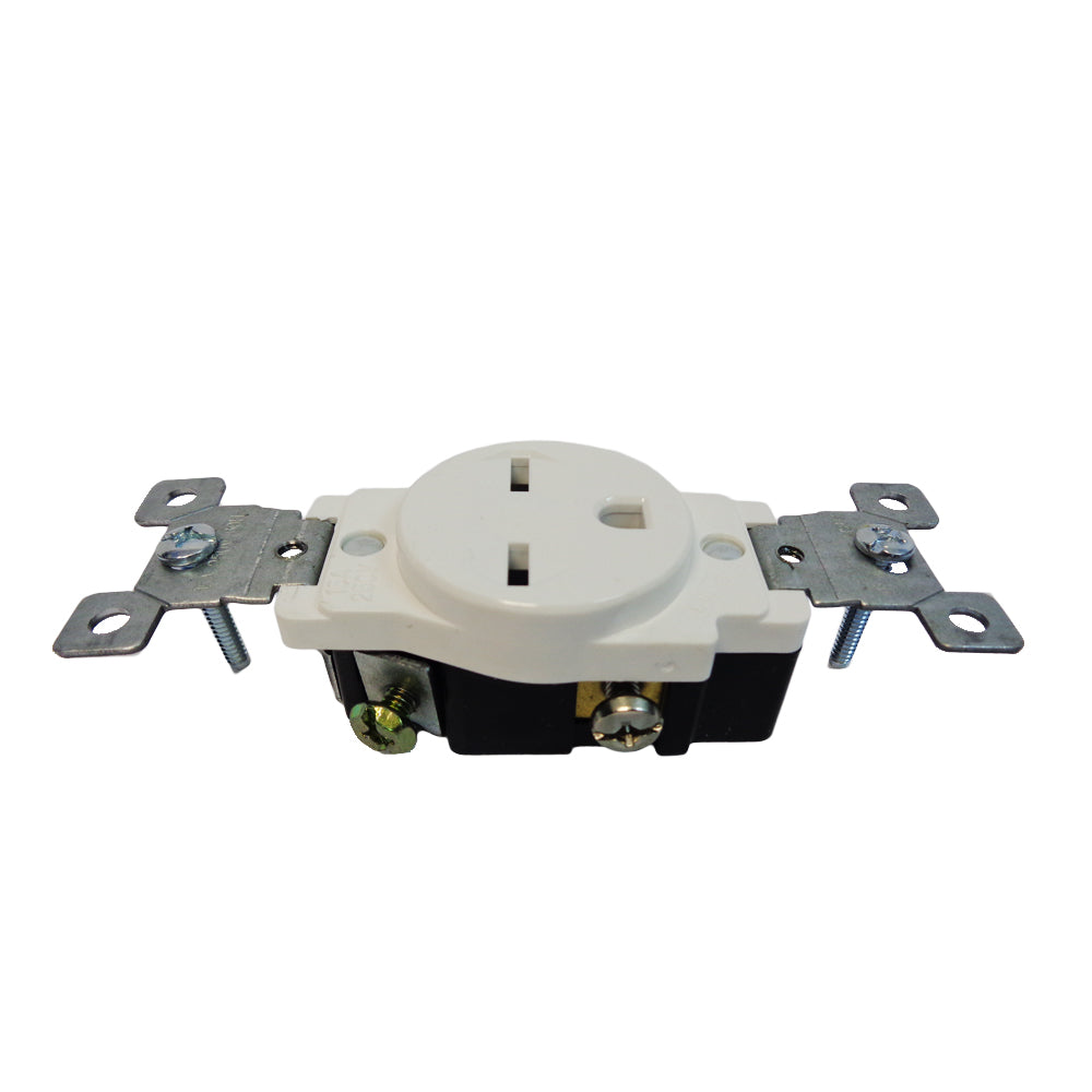 TOMACORRIENTE SENCILLO 15A/250V BLANCO