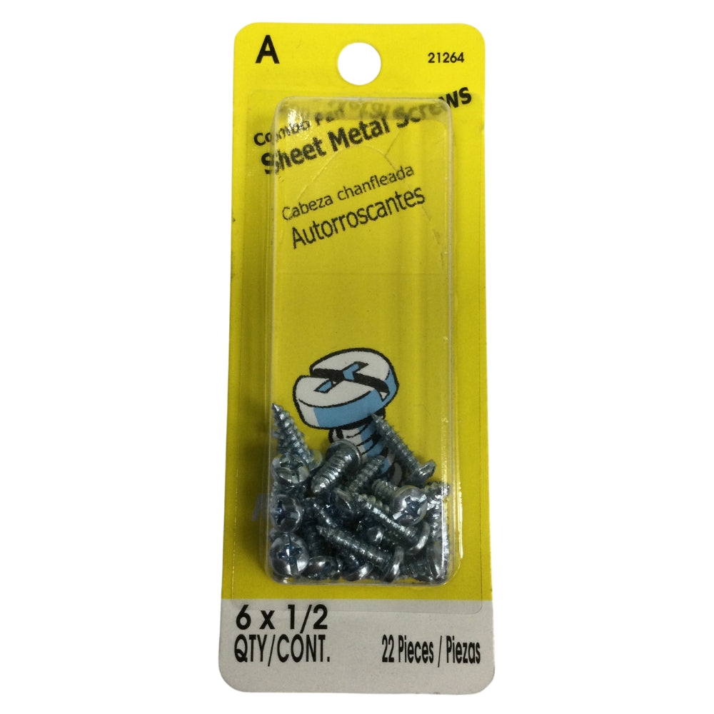 TORNILLOS PARA LAMINA COMBO PAN HEAD ZINCADO #6 x 1/2 PULGADAS