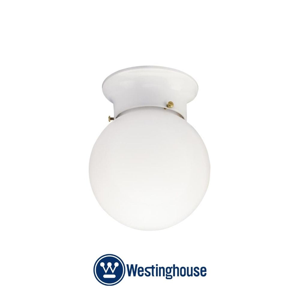 LAMPARA DE TECHO 1 LUZ 60W GLOBO BLANCA