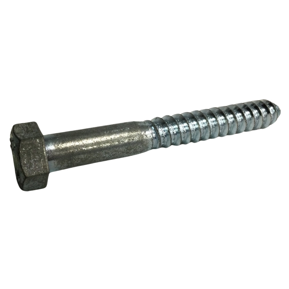 TORNILLO TIRAFONDO HEXAGONAL ZINCADO ACERO GRADO 2 1/2 PULGADAS x 4 PULGADAS