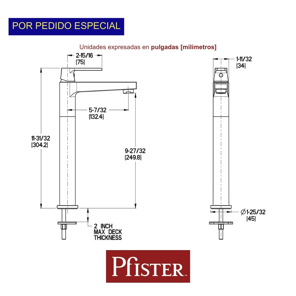 LLAVE DE LAVAMANO ALTA LAINZ 040PF2LC