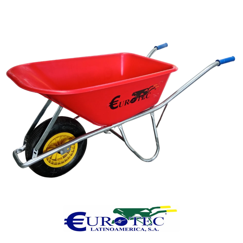 CARRETILLA CONSTRUCCION METALICO CON BANDEJA PLASTICA Y RUEDA NEUMATICA #1520A