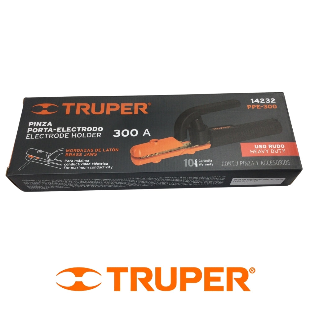 PORTA ELECTRODO 300 AMPERIOS 500 GRAMOS 10 PULGADAS TRUPER