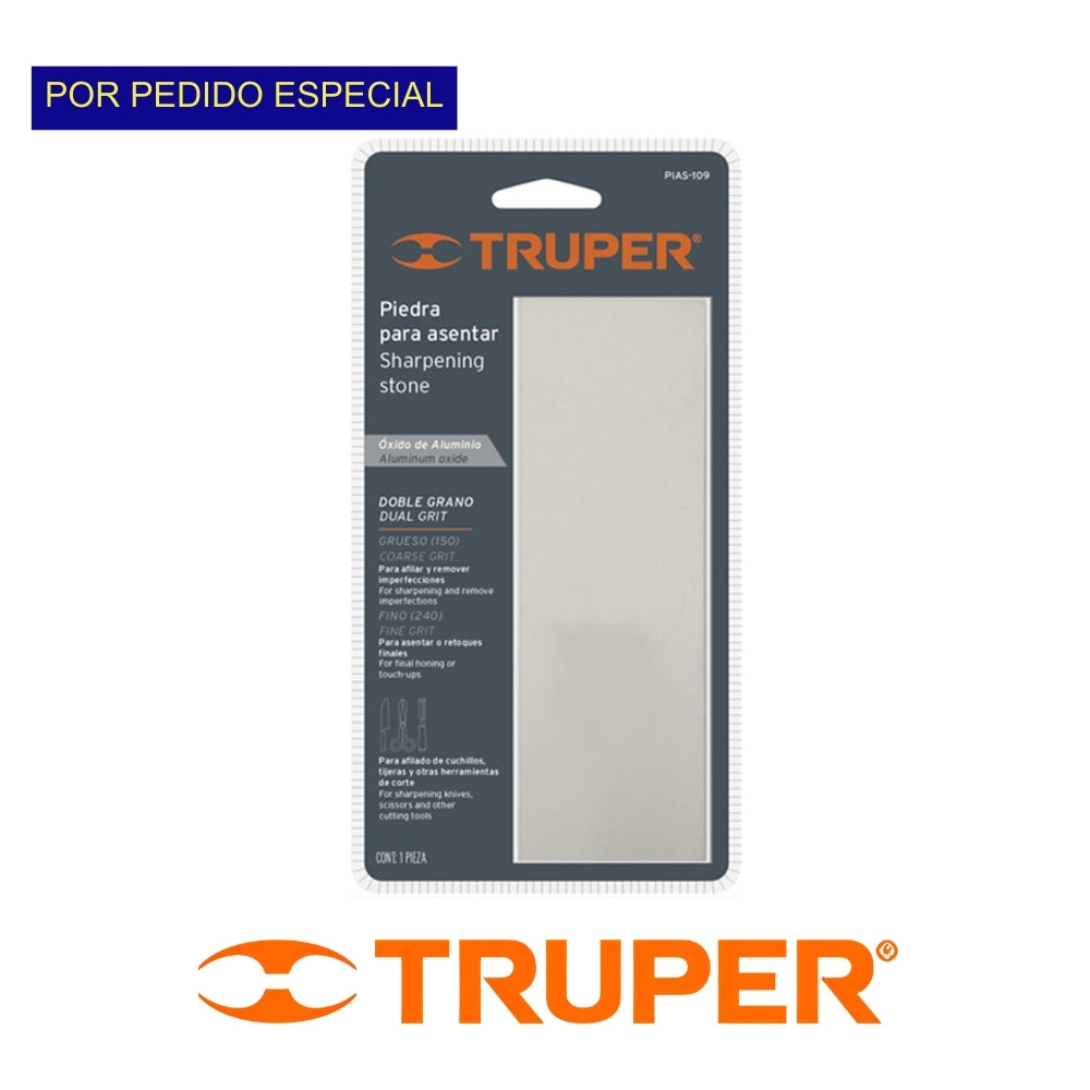PIEDRA DE AFILAR 6 PULGADAS GRANO GRUESO 150 / GRANO FINO 240 TRUPER