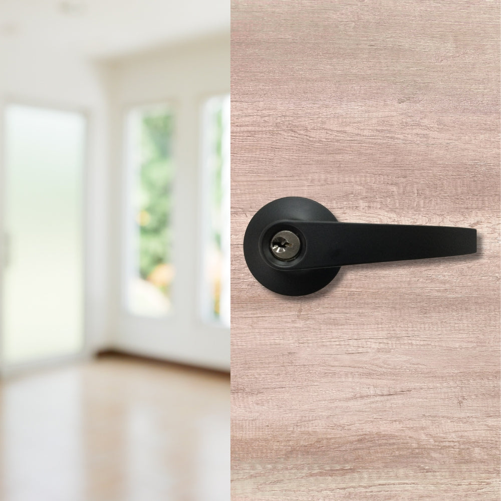 CERRADURA DE MANIJA DE ENTRADA NEGRO MATE 3802 LOCKPRO