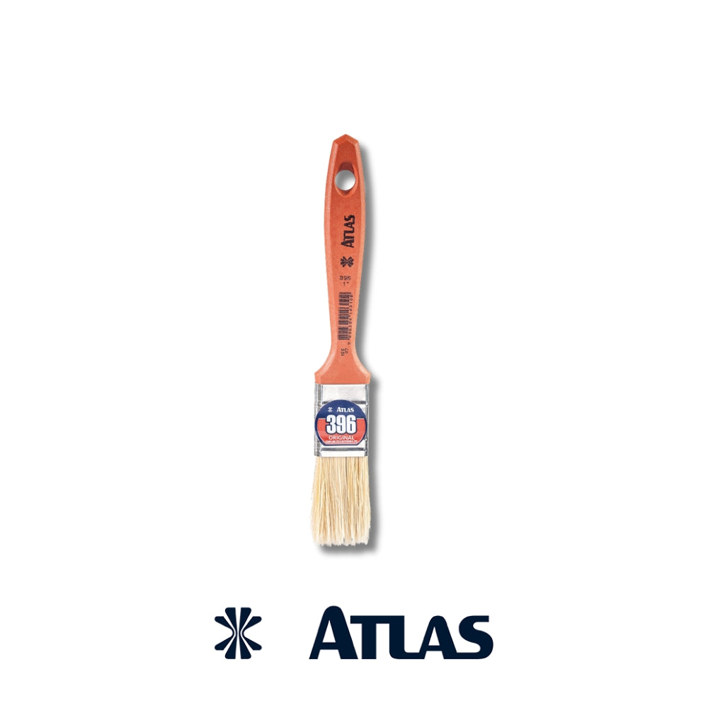 BROCHA ATLAS CERDA BLANCA 1 PULGADAS MANGO NARANJA