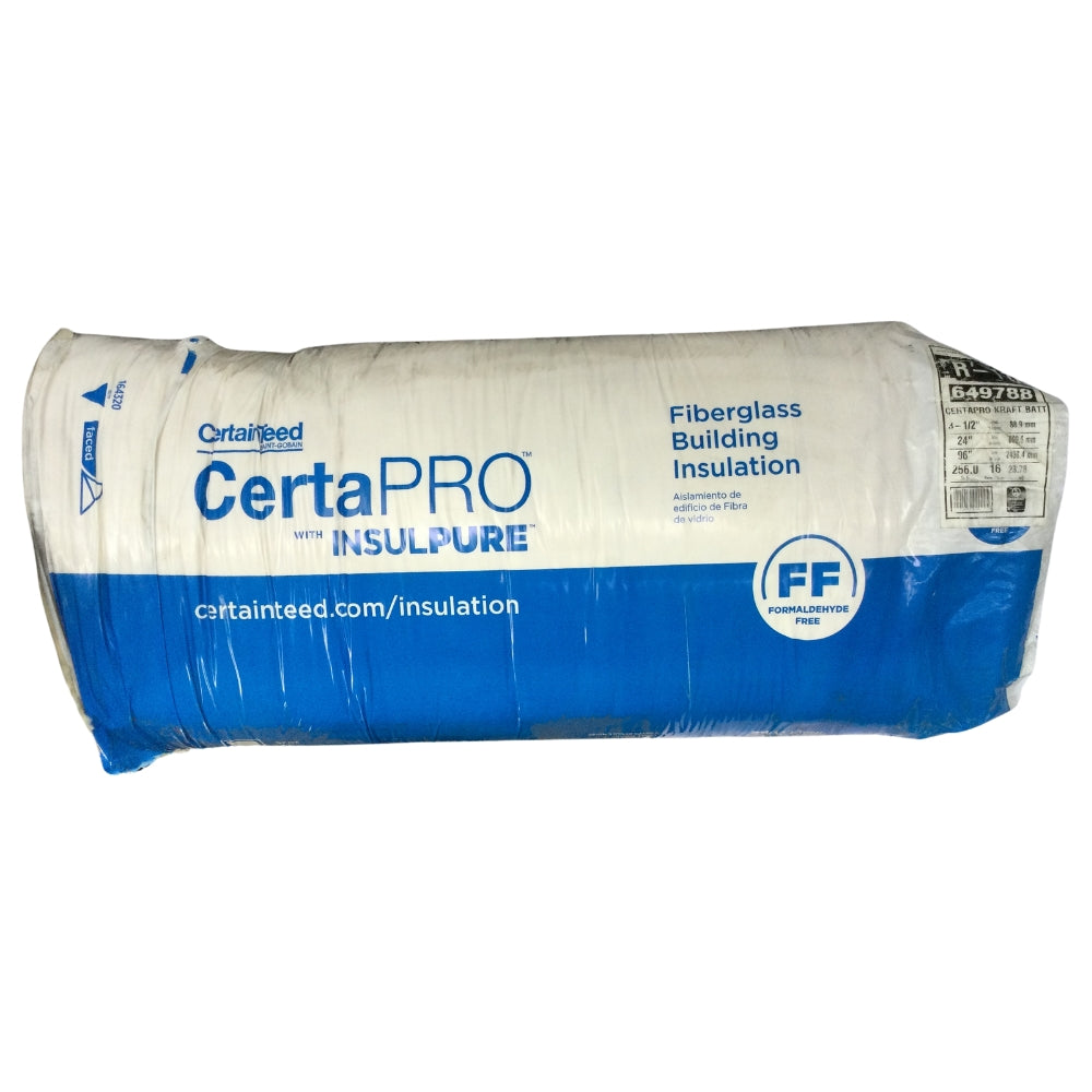 CERTAINTEED 3-1/2 PULGADAS X 24 PULGADAS X 96 PULGADAS R-11 KRAFT FACED FACED FIBERGLASS BATTS