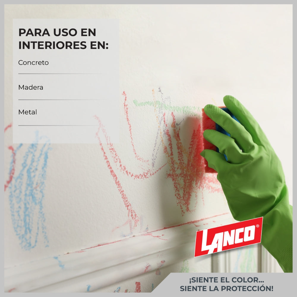 PINTURA PARED INTERIOR STAINLESS MATE LIBRE DE OLOR BLANCO GLN OF374-4 LANCO