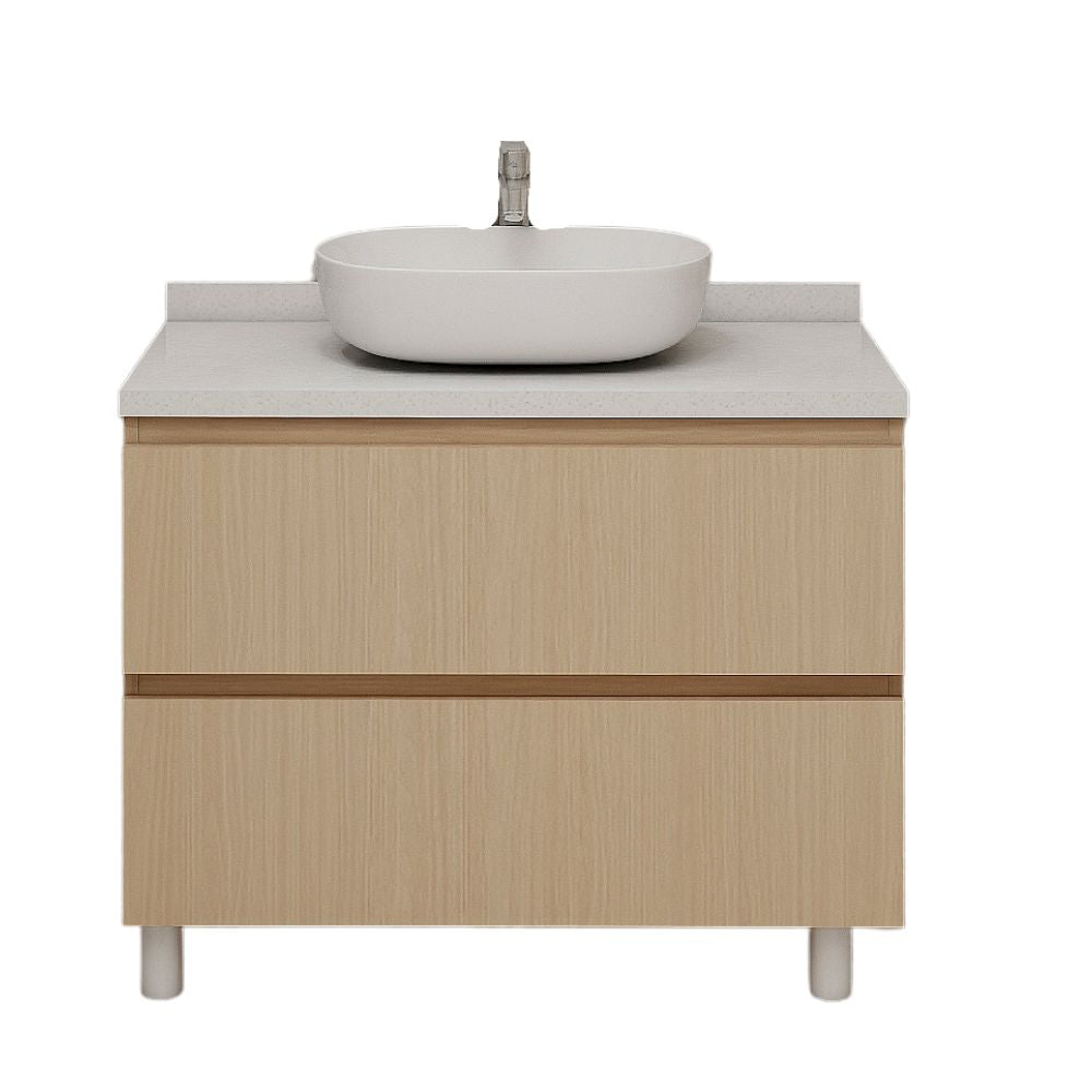 MUEBLE DE BAÑO CON LAVAMANOS Y GRIFERIA 2 GAVETAS 1.00X0.55X0.86 M COLOR MADERA YK201-B14 MOD. YKL-V006
