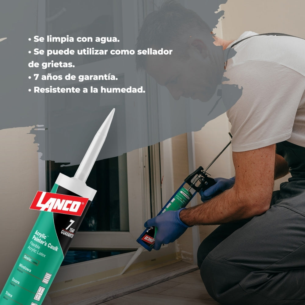 ACRILIC CAULK BLANCO 10 ONZAS CC753-18 LANCO