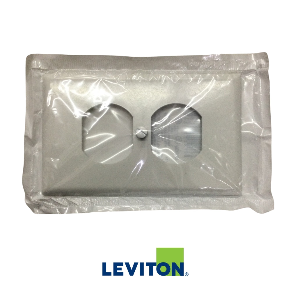 TAPA PARA TOMACORRIENTE DOBLE BLANCA LEVITON