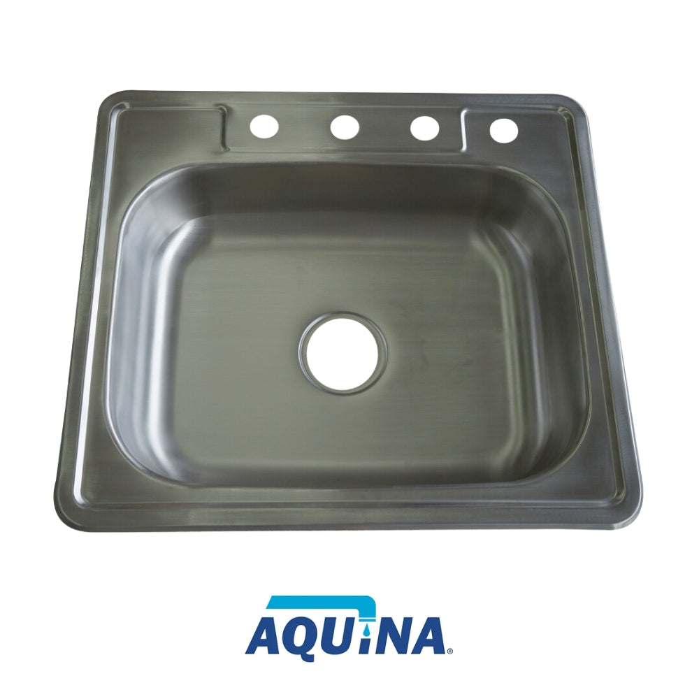 FREGADOR DE EMPOTRAR SENCILLO 25 PULGADASX22 PULGADASX6 PULGADAS AQUINA