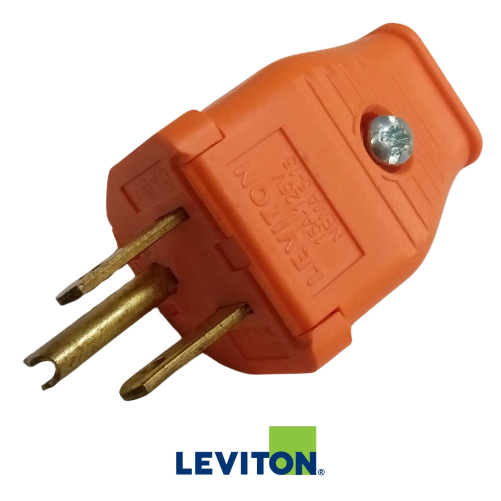 CONECTOR ELECTRICO MACHO 15A/125V-NARANJA NEMA 5-15P (3407384)
