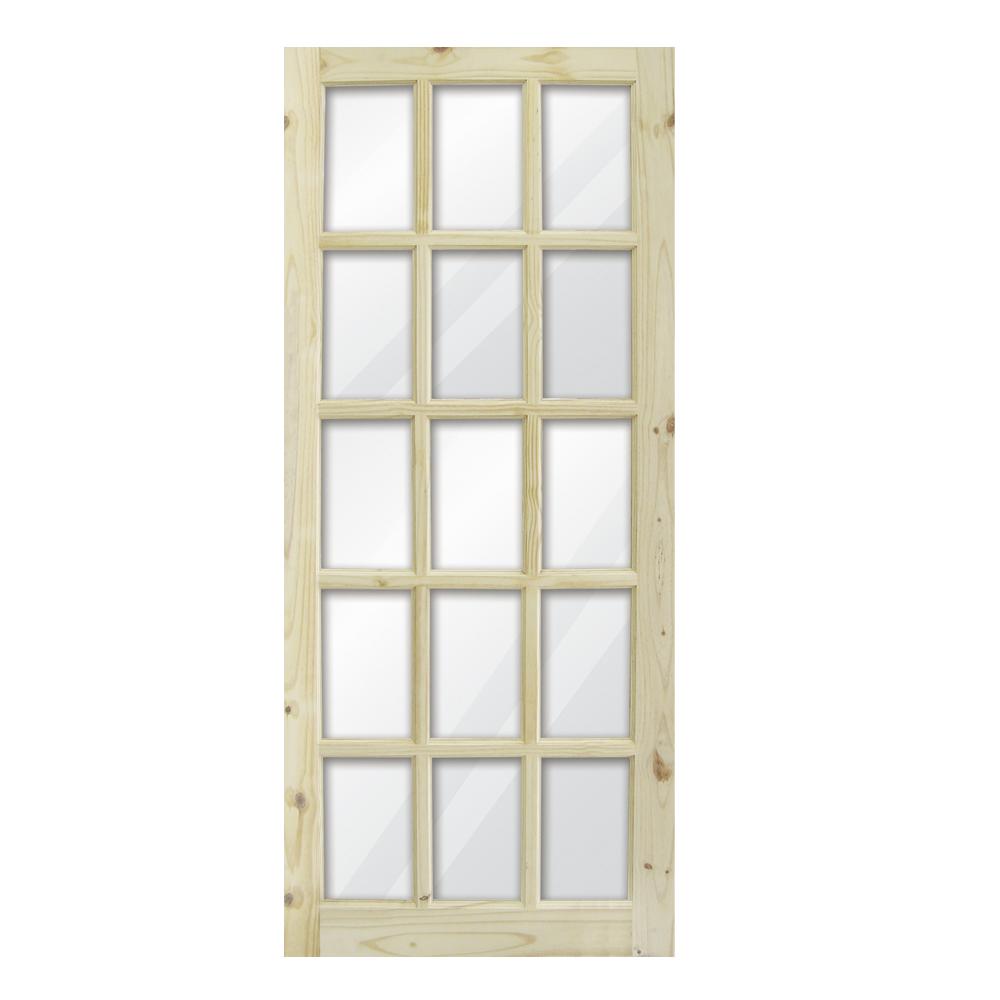 PUERTA PARA INTERIOR DE PINO CON NUDOS FRANCESA (3X7)