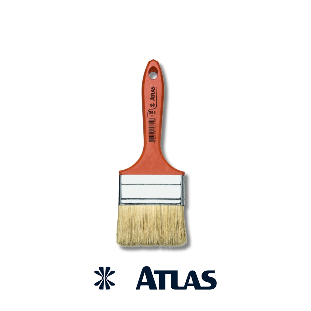 BROCHA ATLAS CERDA BLANCA 3 PULGADAS MANGO NARANJA