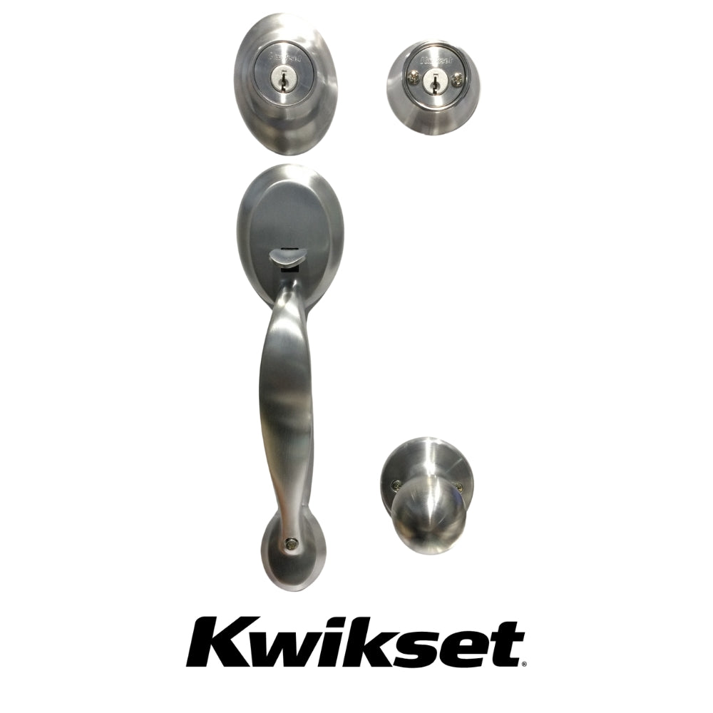 CERRADURA DE ENTRADA MODELO DAKOTA CERROJO LLAVE-LLAVE ACABADO CROMO SATINADO 96890-028 KWIKSET