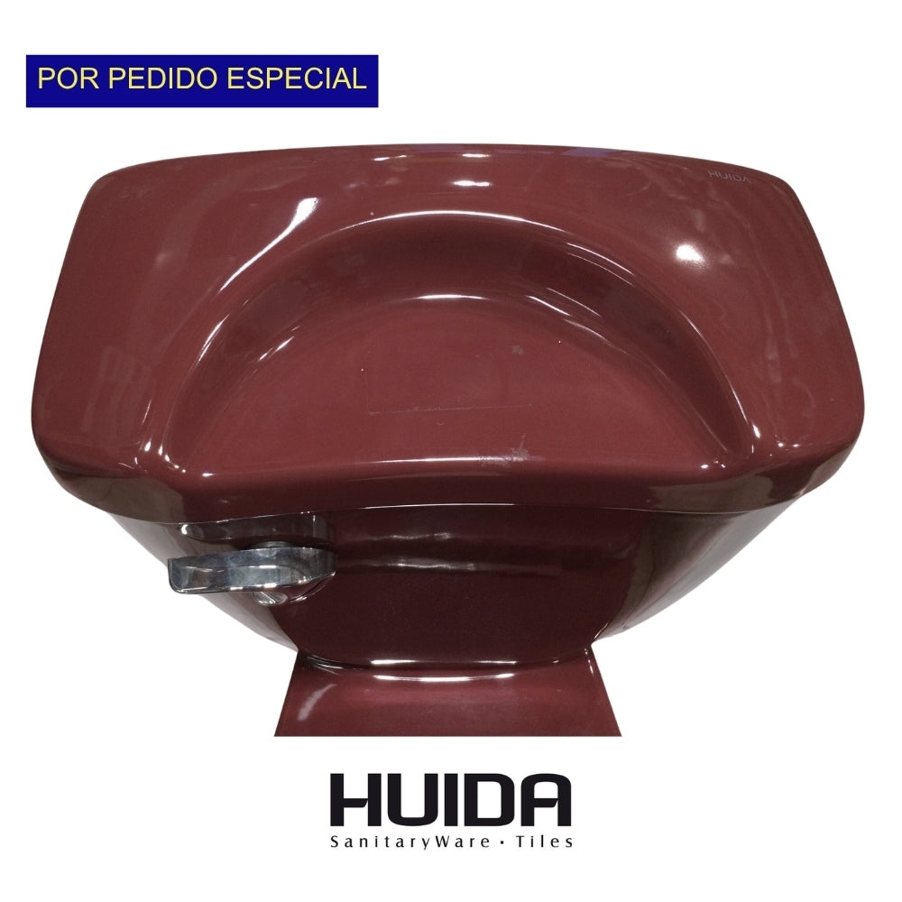 INODORO DOS PIEZAS ELONGADO COLOR ROJO HUIDA