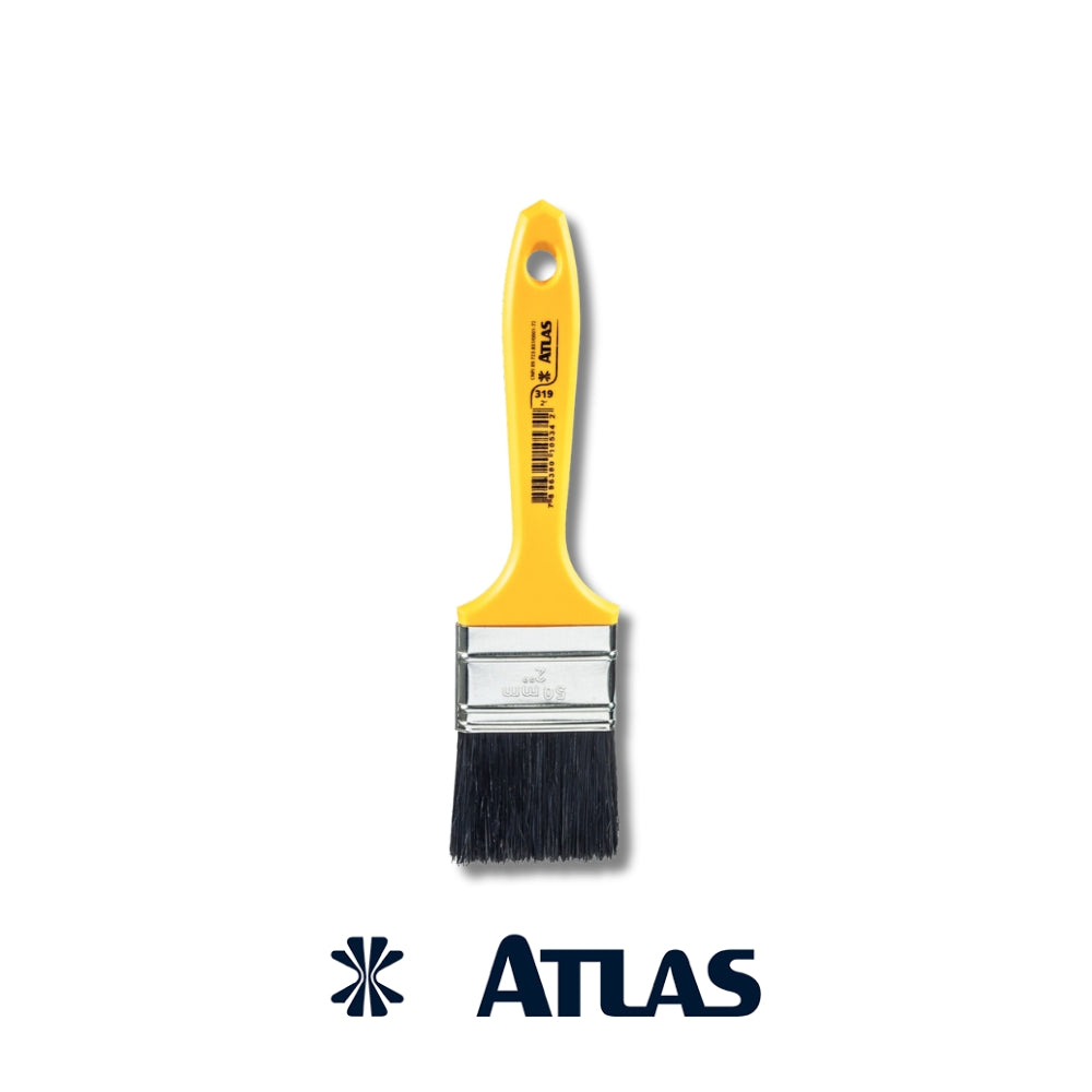 BROCHA ATLAS CERDA NEGRA(4) 2 PULGADAS MANGO AMARILLO
