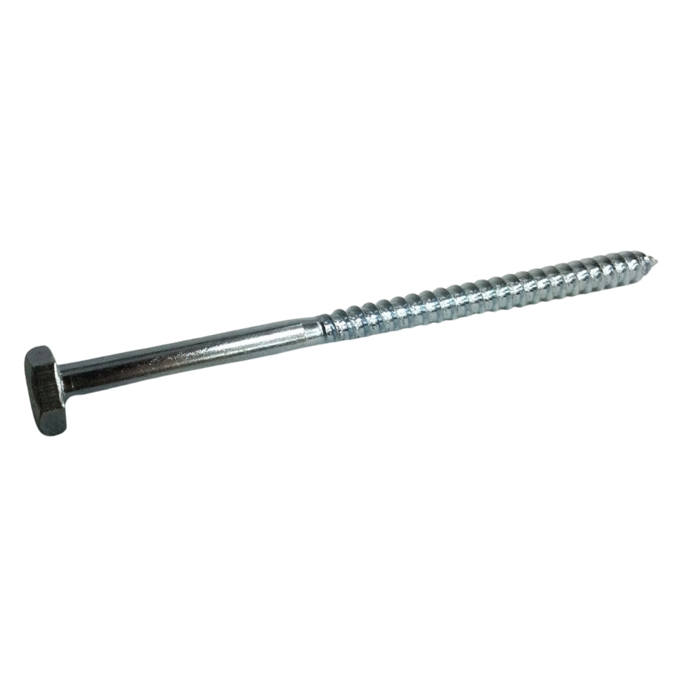 TORNILLO TIRAFONDO HEXAGONAL ZINCADO ACERO GRADO 2 1/4 PULGADAS x 4 PULGADAS
