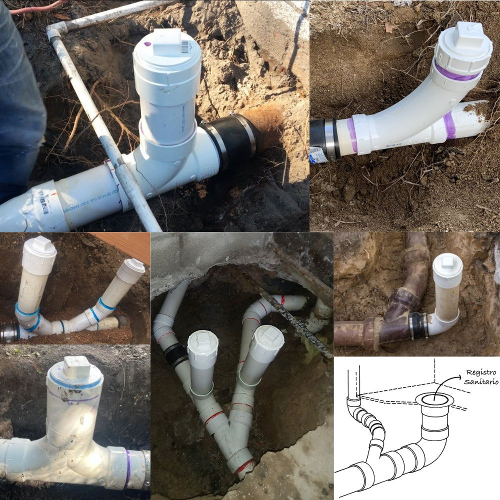 REGISTRO SANITARIO COMPLETO PVC DWV 4 PULGADAS LIVIANO