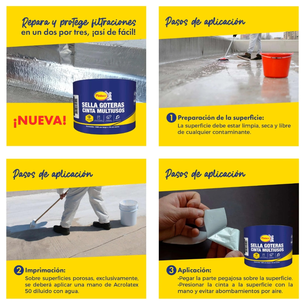 CINTA SELLA GOTERAS MULTIUSOS 27293 10CM X10M