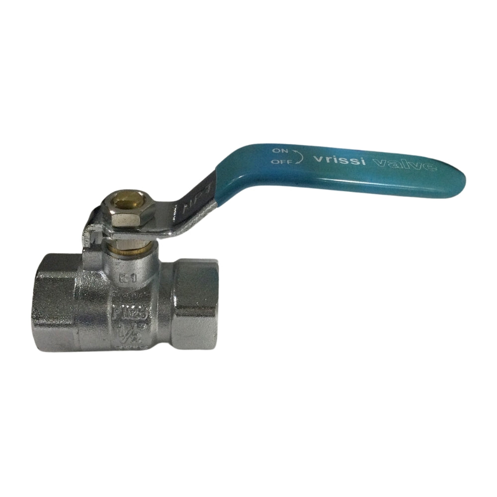 LLAVE BOLA AGUA 1/2 PULGADAS CON ROSCA CROMADA GEN-V