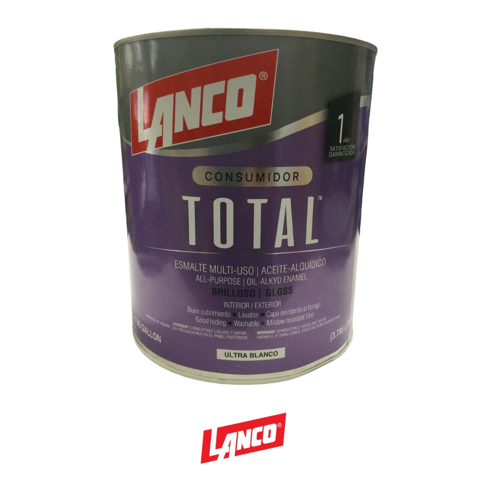 PINTURA ESMALTE BRILLANTE TOTAL ACEITE BLANCO GLN TL1435-4 LANCO