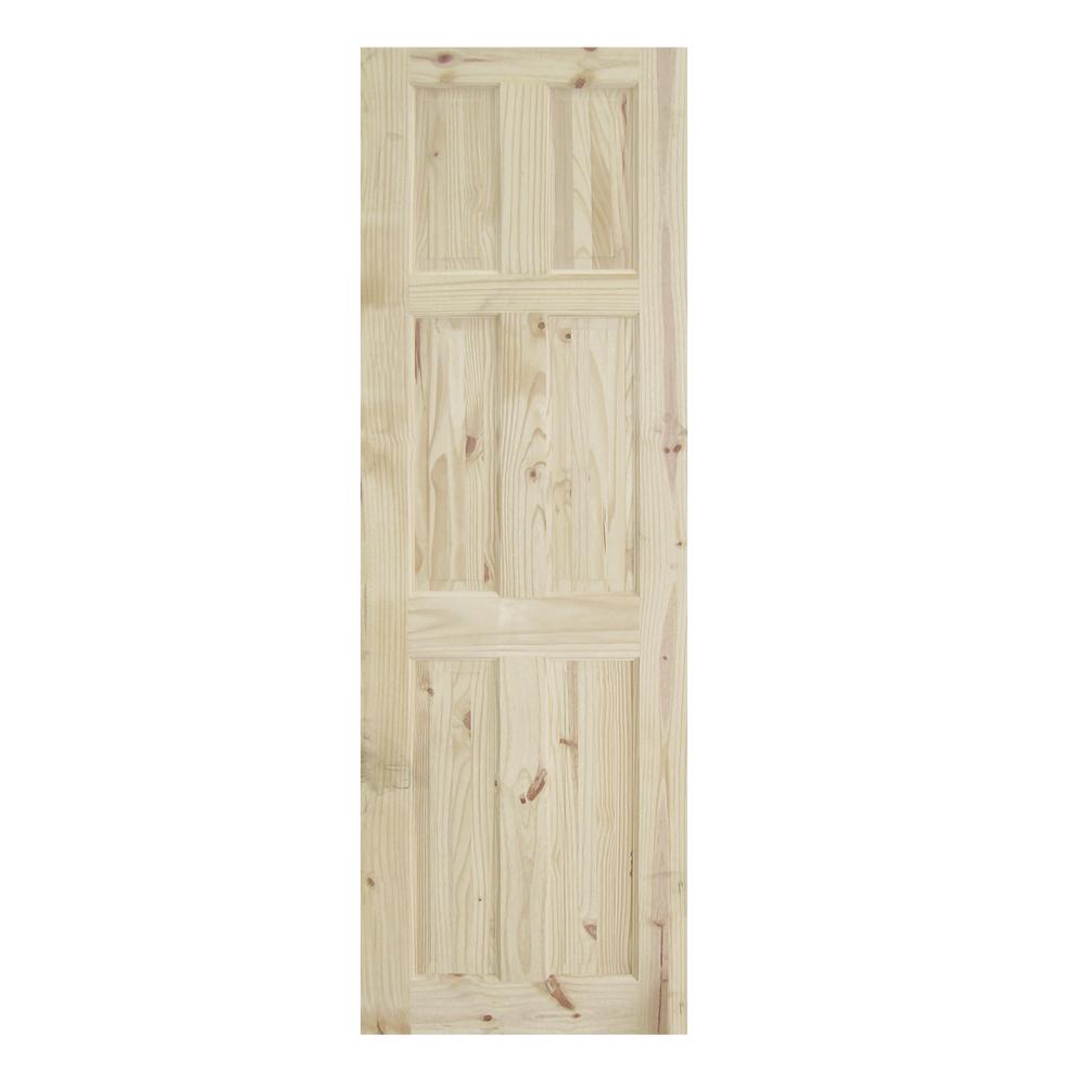PUERTA PARA INTERIOR DE PINO CON NUDOS 6 PANELES (2X7)