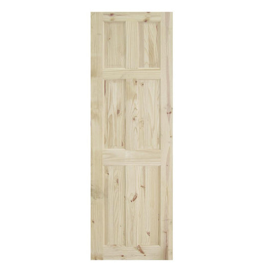 PUERTA PARA INTERIOR DE PINO CON NUDOS 6 PANELES (2X7)
