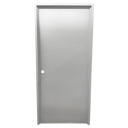 PUERTA DE METAL COMERCIAL LISA CON MARCO 3  X 7 PIES #20 GRIS DERECHA