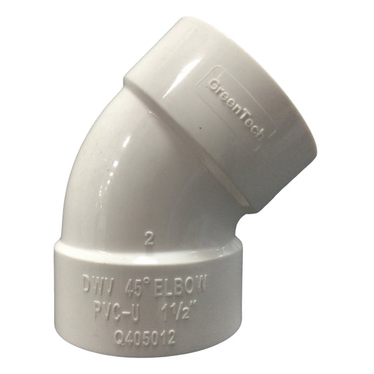 CODO 45° 1 1/2 PULGADAS PARA SANITARIO LIVIANO CON CAMPANA