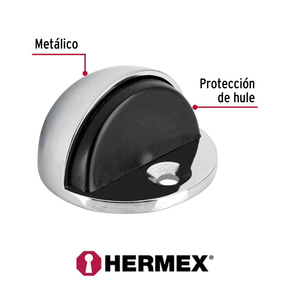 TOPE DE PUERTA TIPO DOMO CROMADO HERMEX
