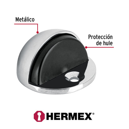 TOPE DE PUERTA TIPO DOMO CROMADO HERMEX