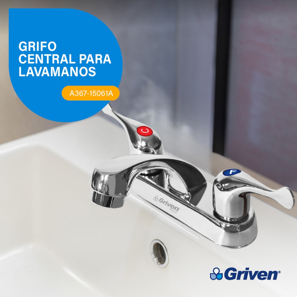 LLAVE DOBLE DE LAVAMANOS CROMADO GRIVEN A367-15061A